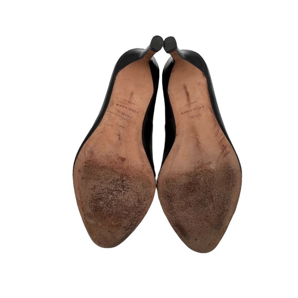 Cole Haan Black Leather Heels Size 8 1/2 Women's - Picture 7 of 8